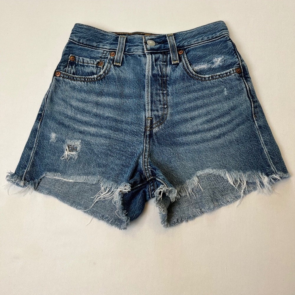 Levi’s Distressed Ribcage Cut-Off Jean Shorts